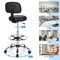 Swivel Drafting Chair with Retractable Mid Back and Adjustable Foot Ring-Black